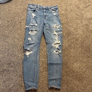 American Eagle Outfitters Next Level Stretch Super High Rise Jeggings - Blue